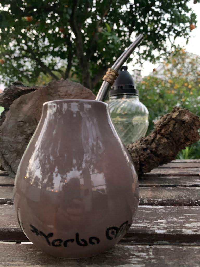 Keramisch mate donker bruin met opdruk "yerba mate" - Afbeelding 2
